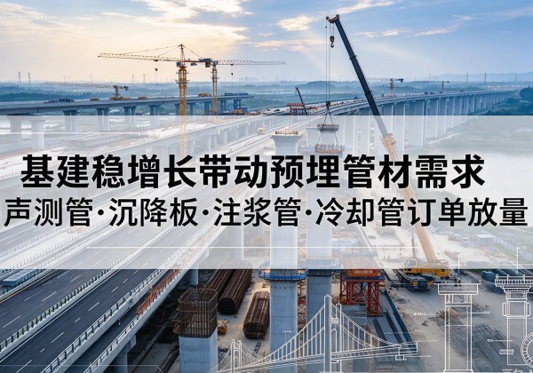 咸安基建稳增长带动预埋监测管材需求，声测管、沉降板、注浆管订单持续放量